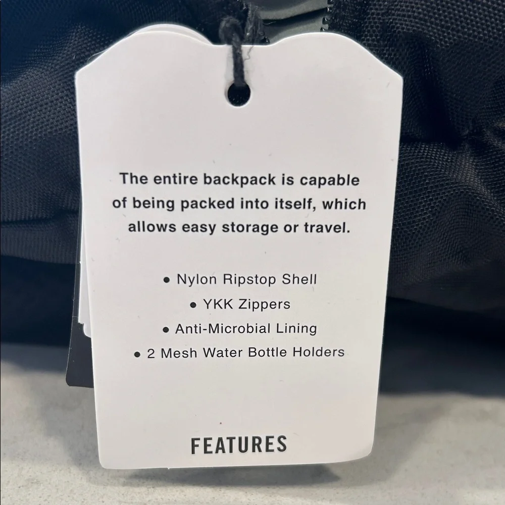 The Ridge Packable Black Ripstop Backpack